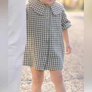 Rylee + Cru green and White Gingham dress 18-24 mo